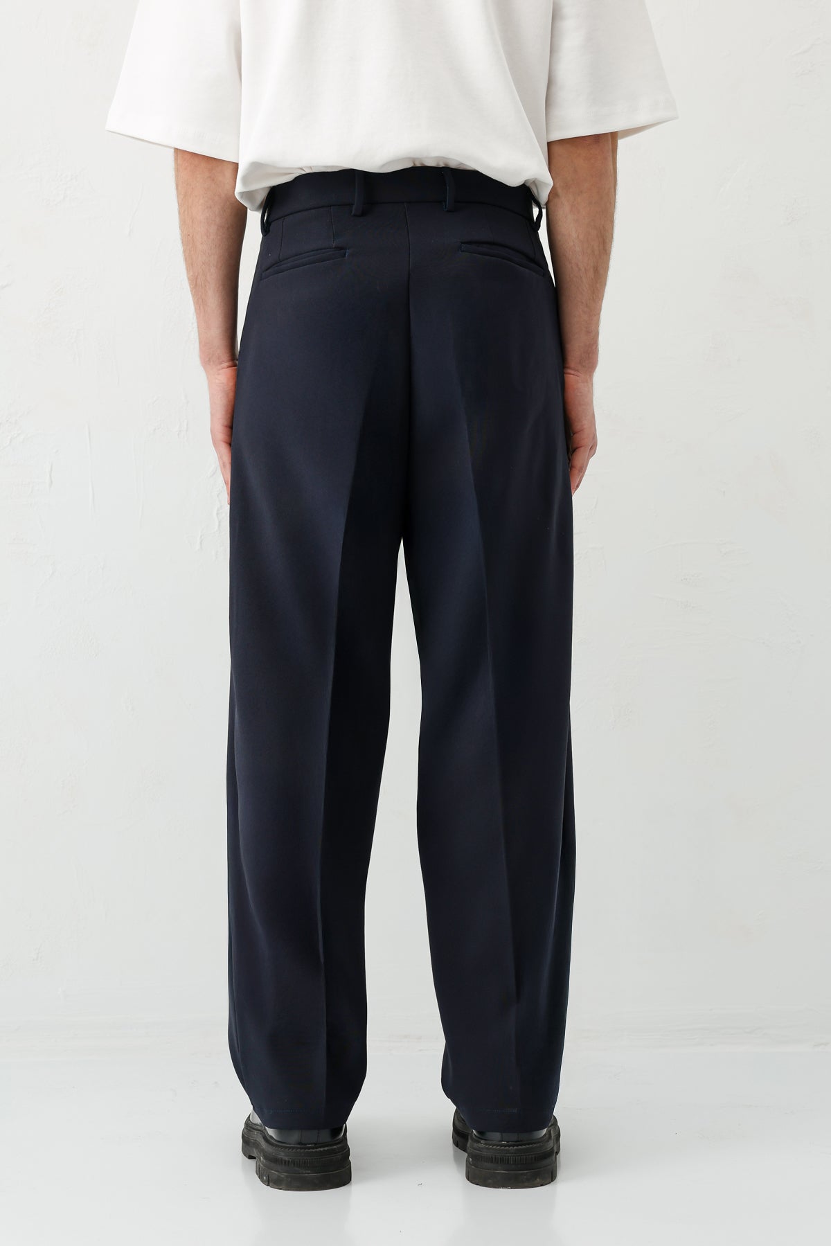 Baggy Fit Pilili Pantolon Lacivert