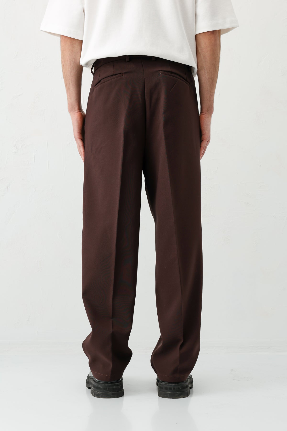 Baggy Fit Pilili Pantolon Kahve