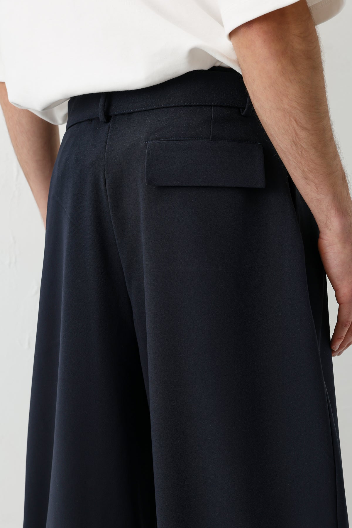 Barrel Fit Tailored Fit Kemerli Pantolon Lacivert