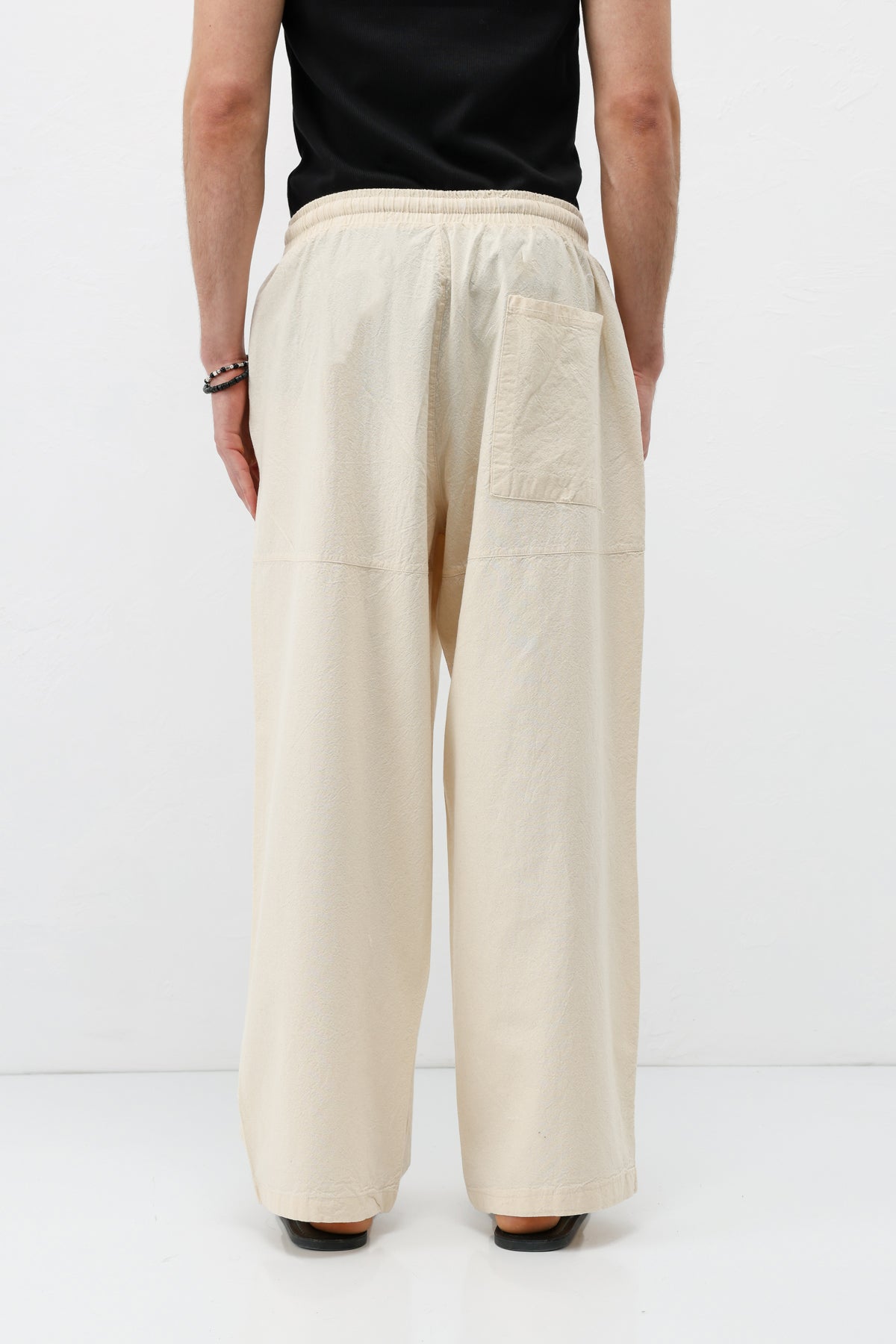 Super Baggy Fit Keten Pantolon Natural