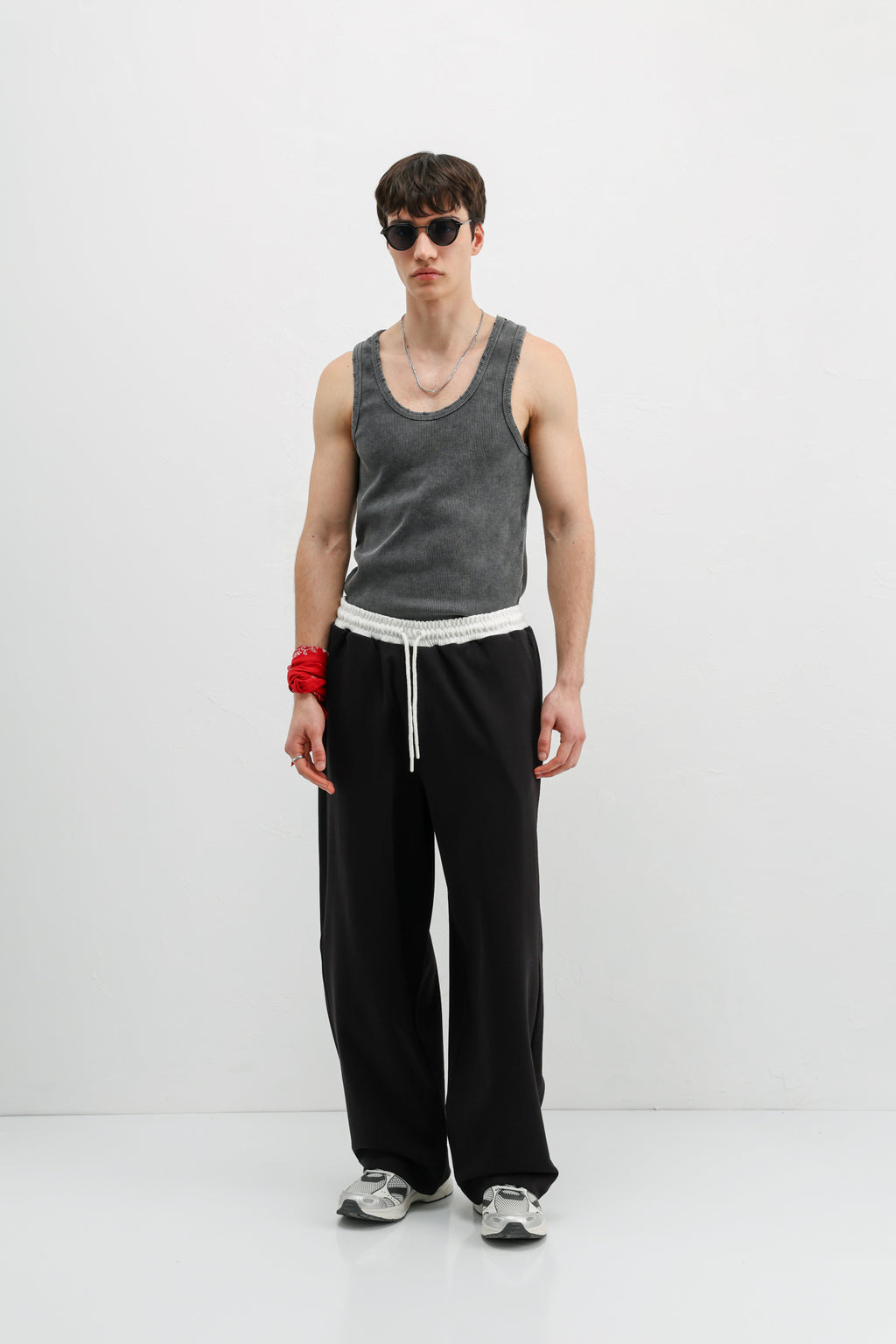 Baggy Fit Eşofman Alt Siyah