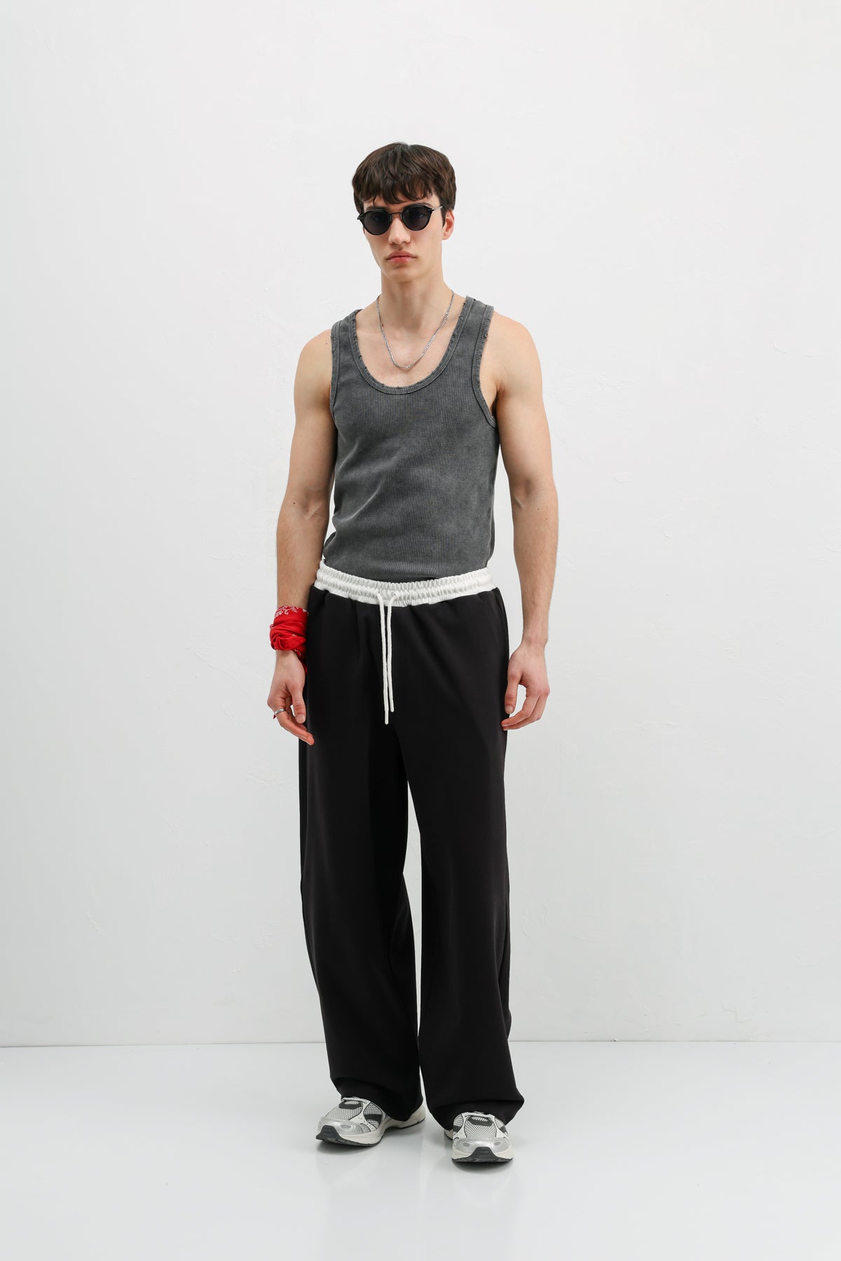 Baggy Fit Eşofman Alt Siyah