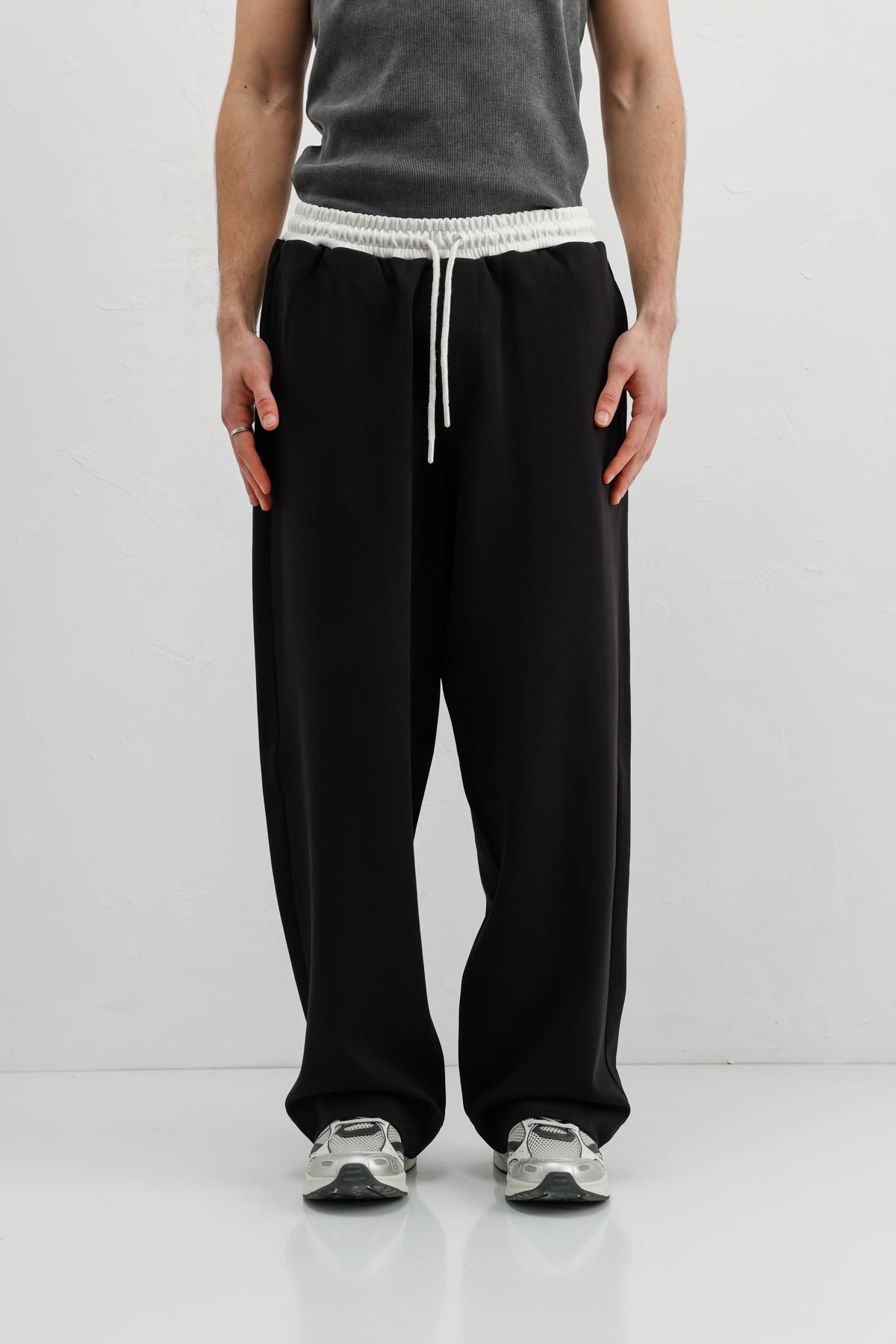 Baggy Fit Eşofman Alt Siyah