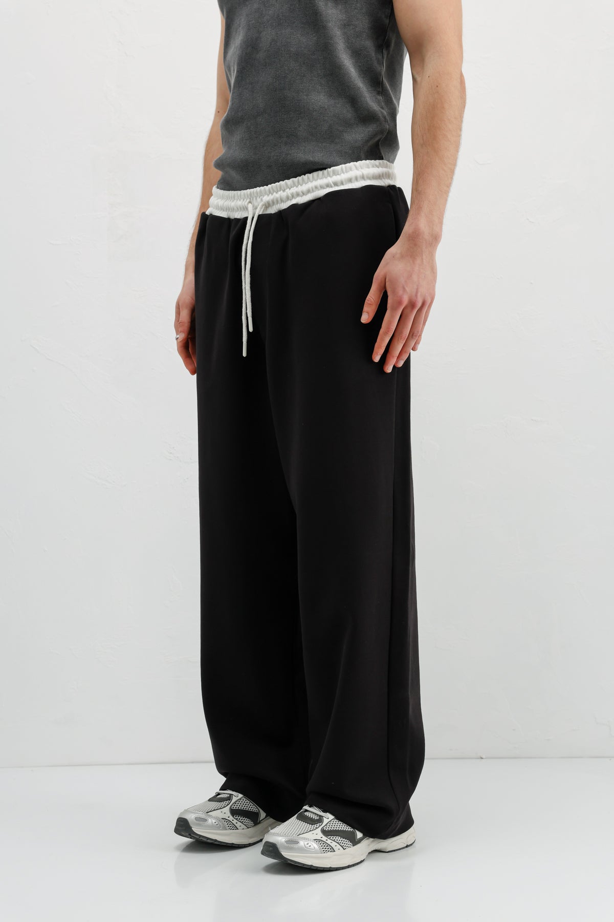 Baggy Fit Eşofman Alt Siyah