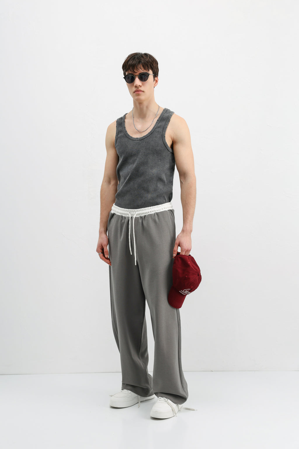 Baggy Fit Eşofman Alt Füme