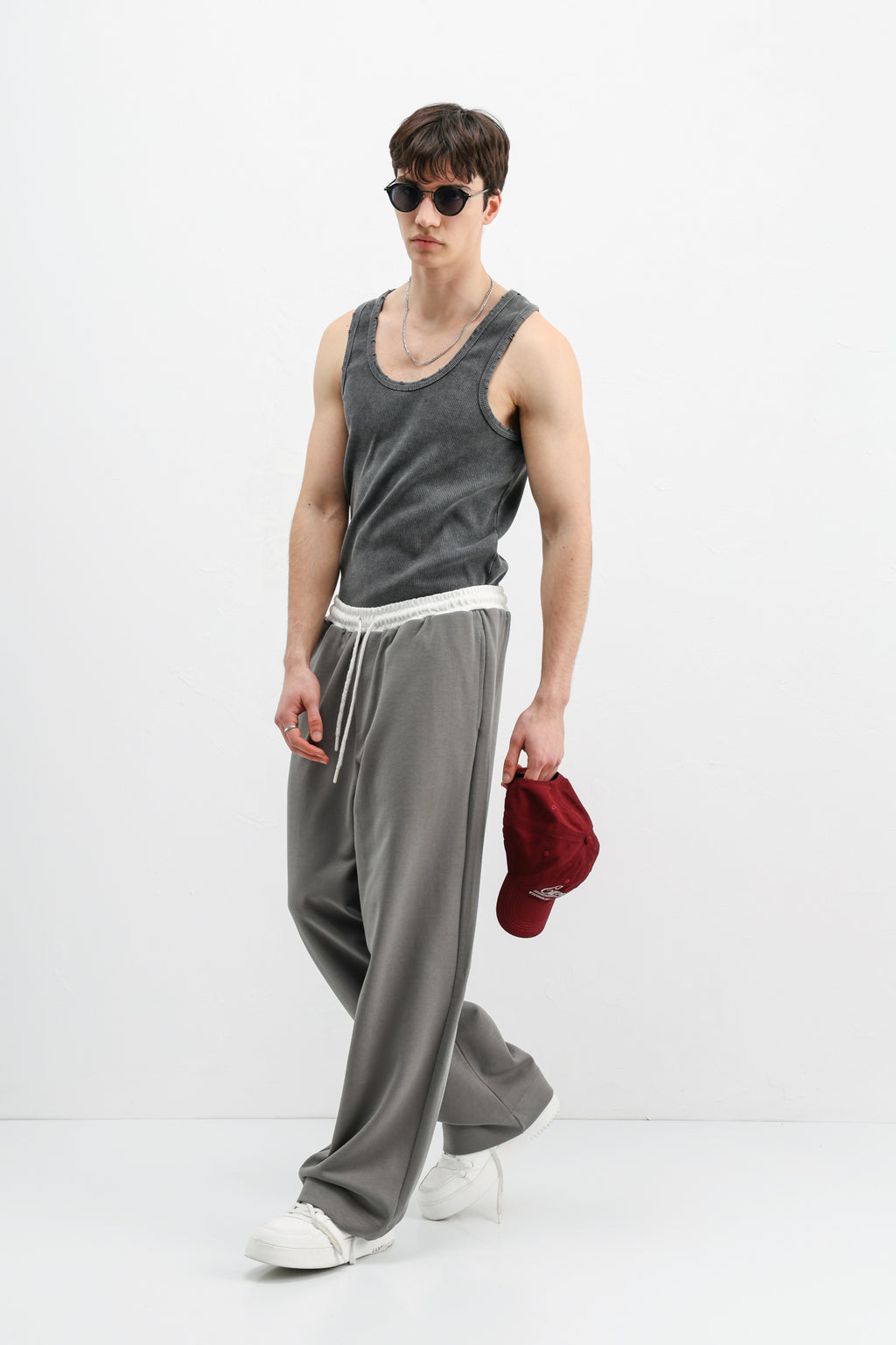Baggy Fit Eşofman Alt Füme