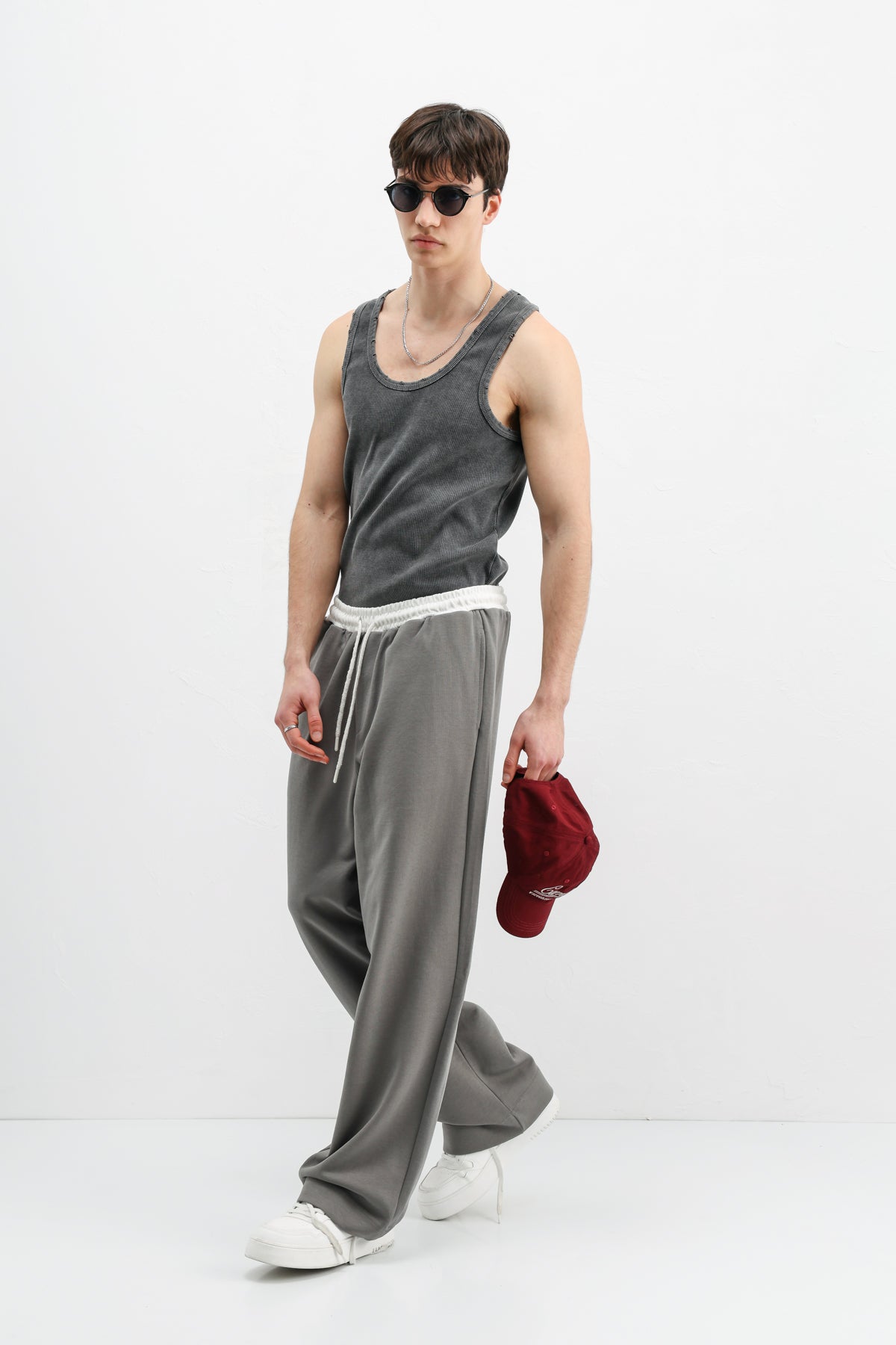 Baggy Fit Eşofman Alt Füme