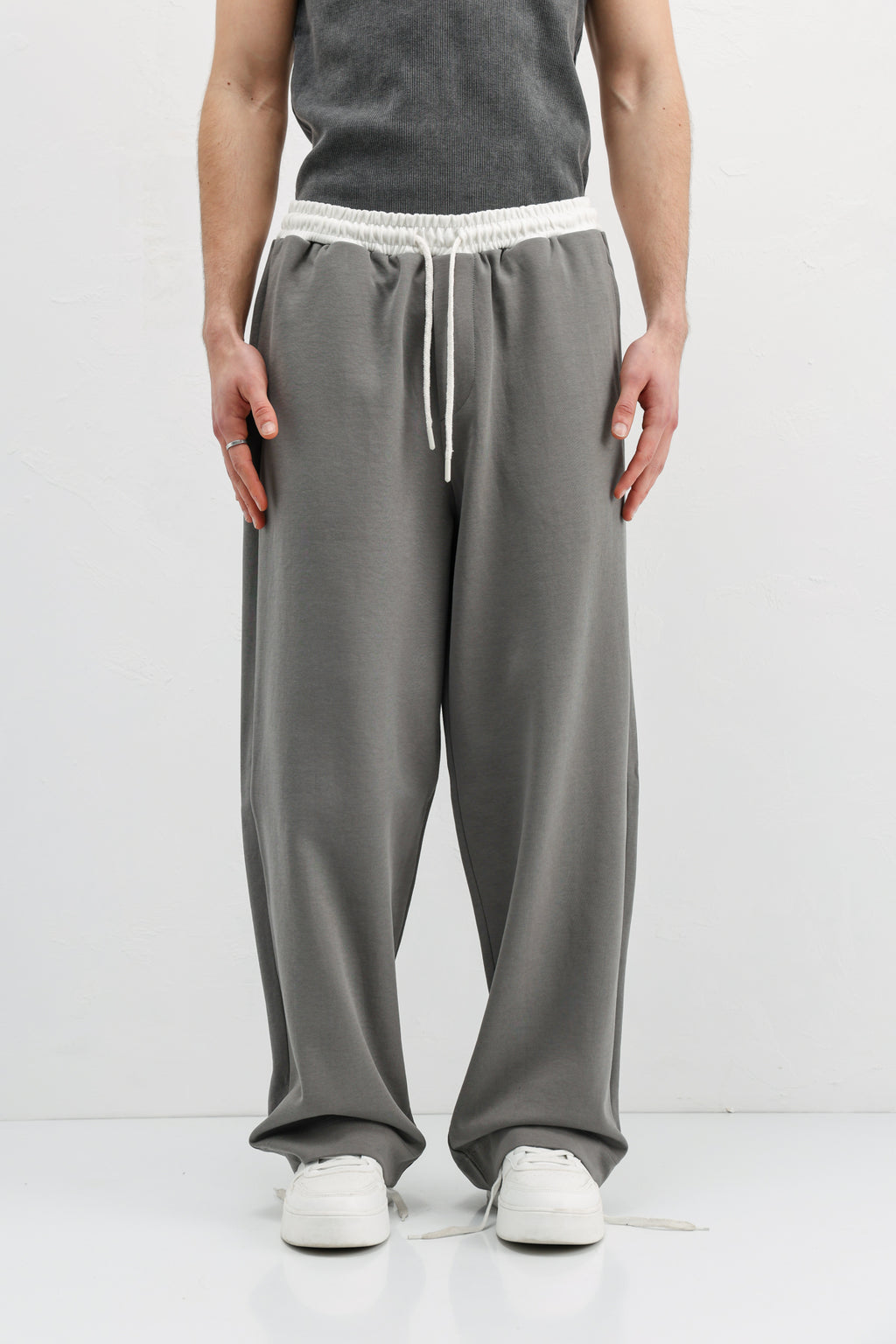 Baggy Fit Eşofman Alt Füme