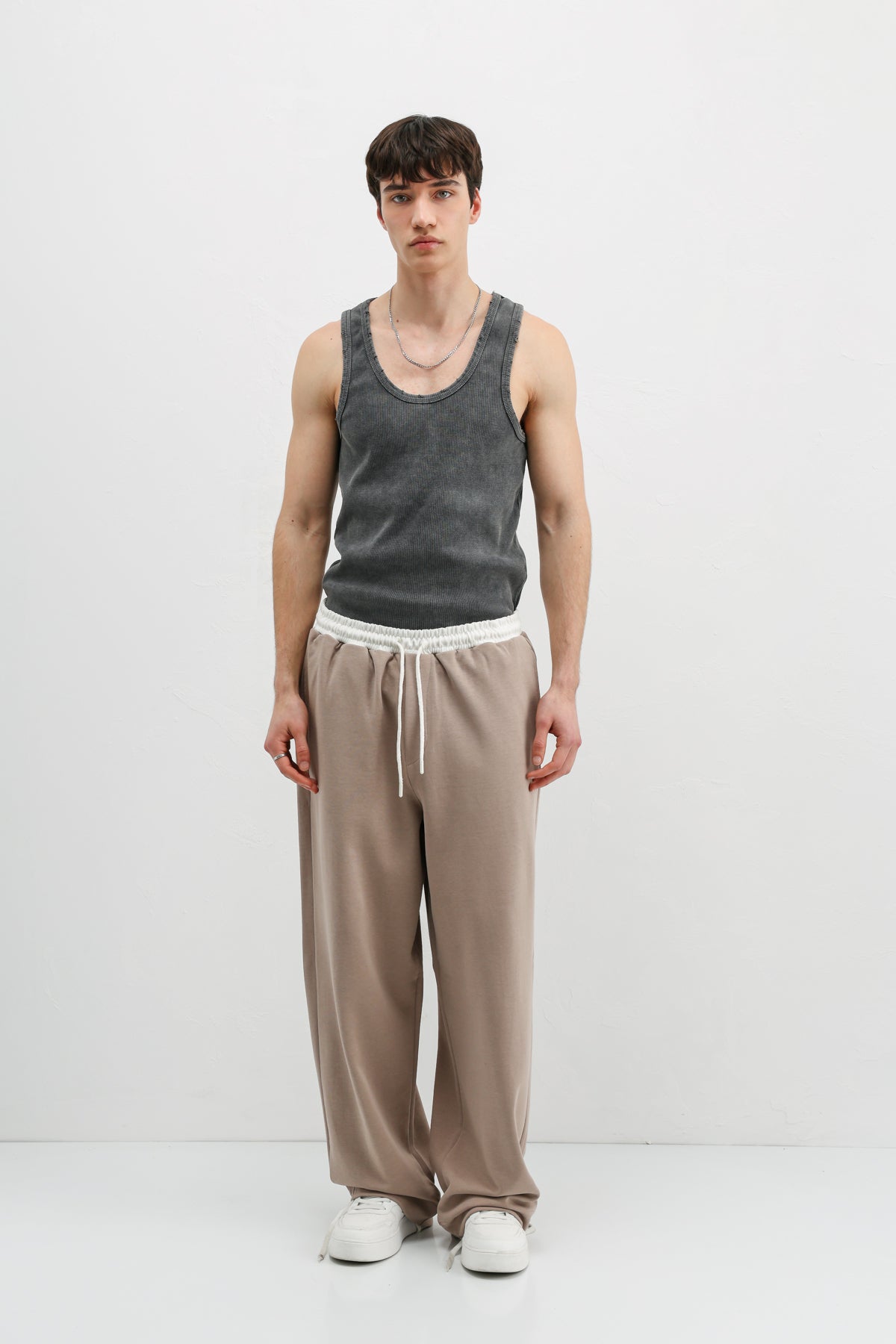 Baggy Fit Eşofman Alt Vizon