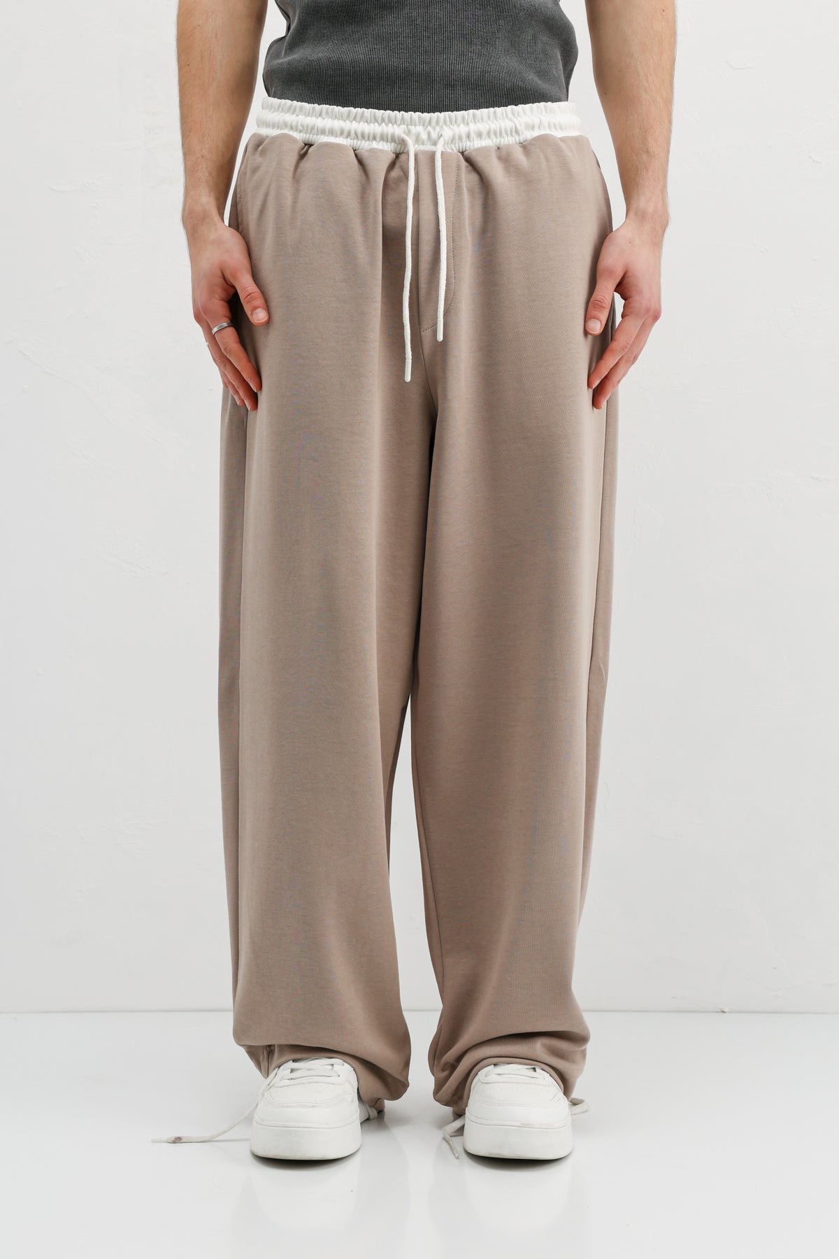 Baggy Fit Eşofman Alt Vizon