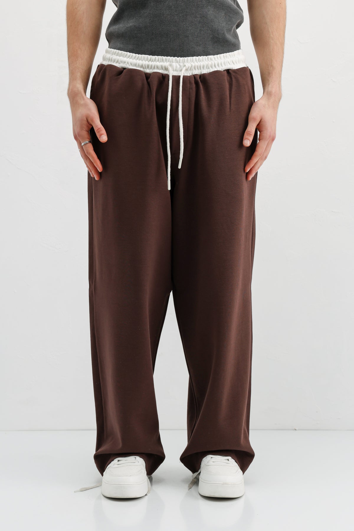 Baggy Fit Eşofman Alt Kahve