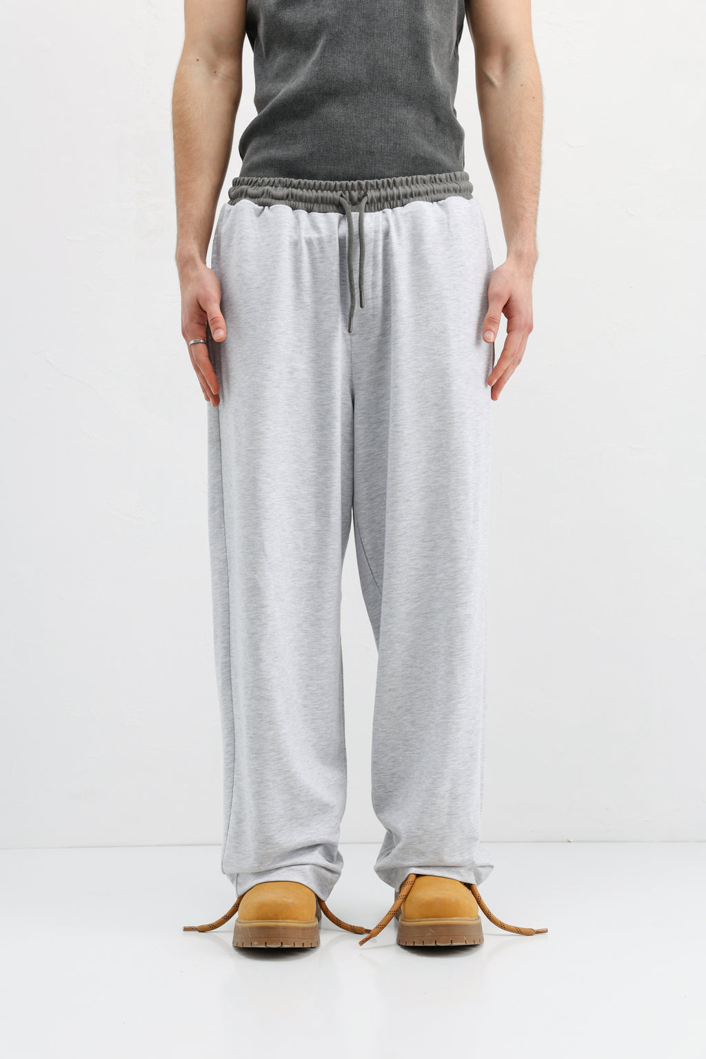 Baggy Fit Eşofman Alt Kar Melanj