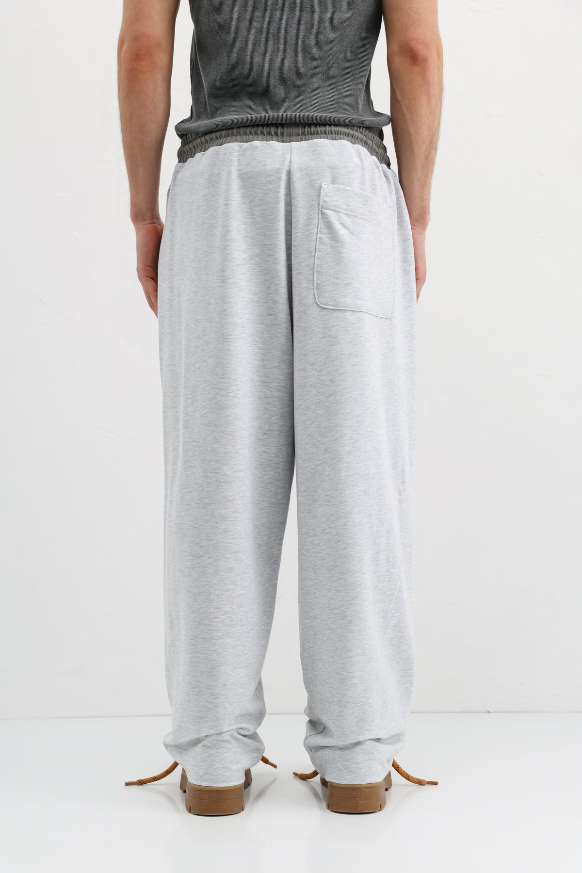Baggy Fit Eşofman Alt Kar Melanj