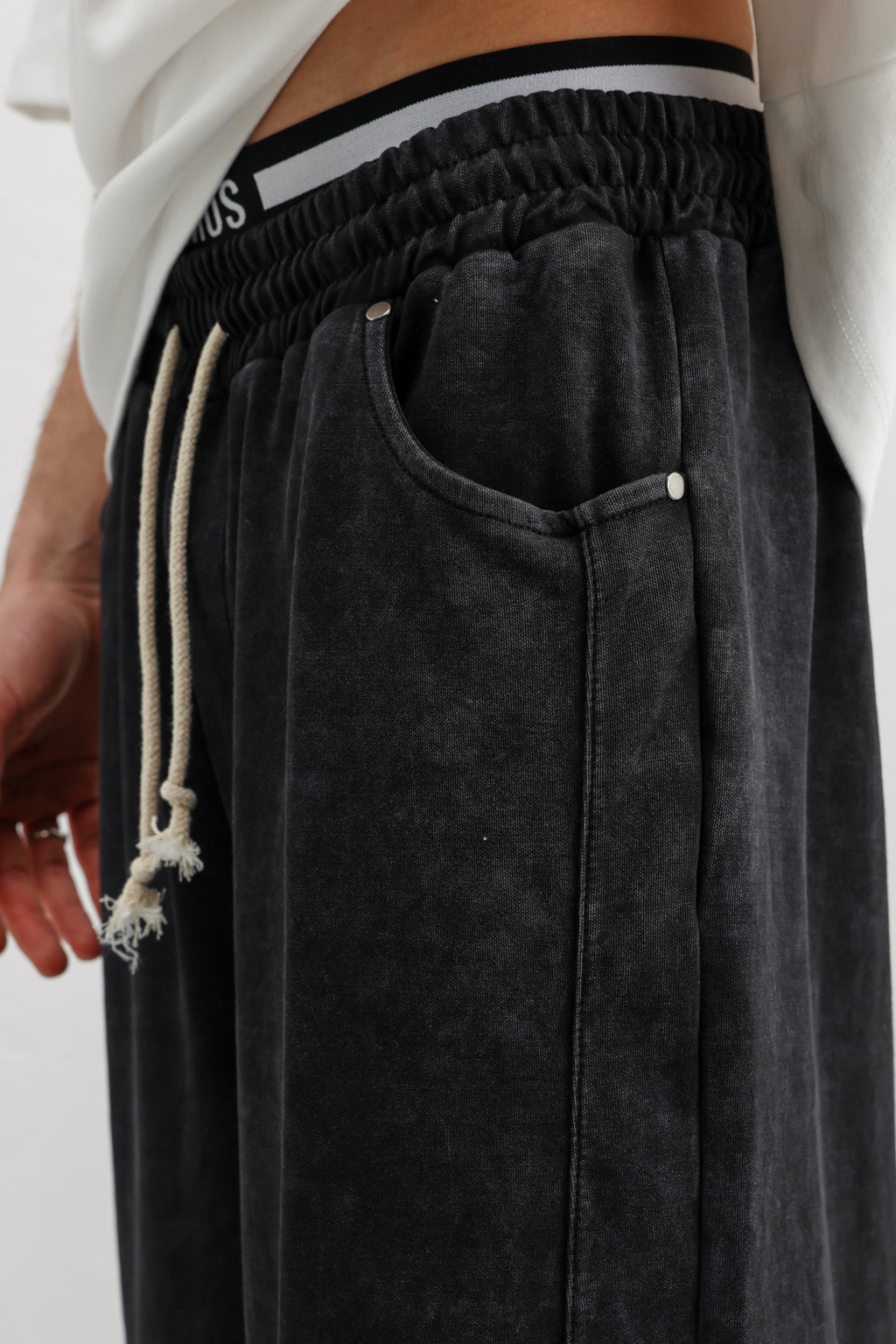 Baggy Fit Eşofman Alt Siyah