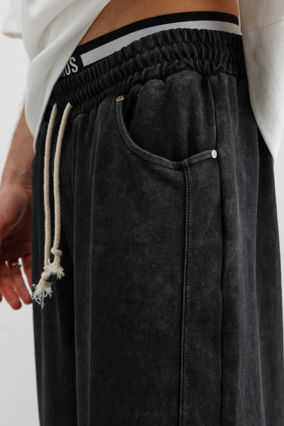 Baggy Fit Eşofman Alt Siyah