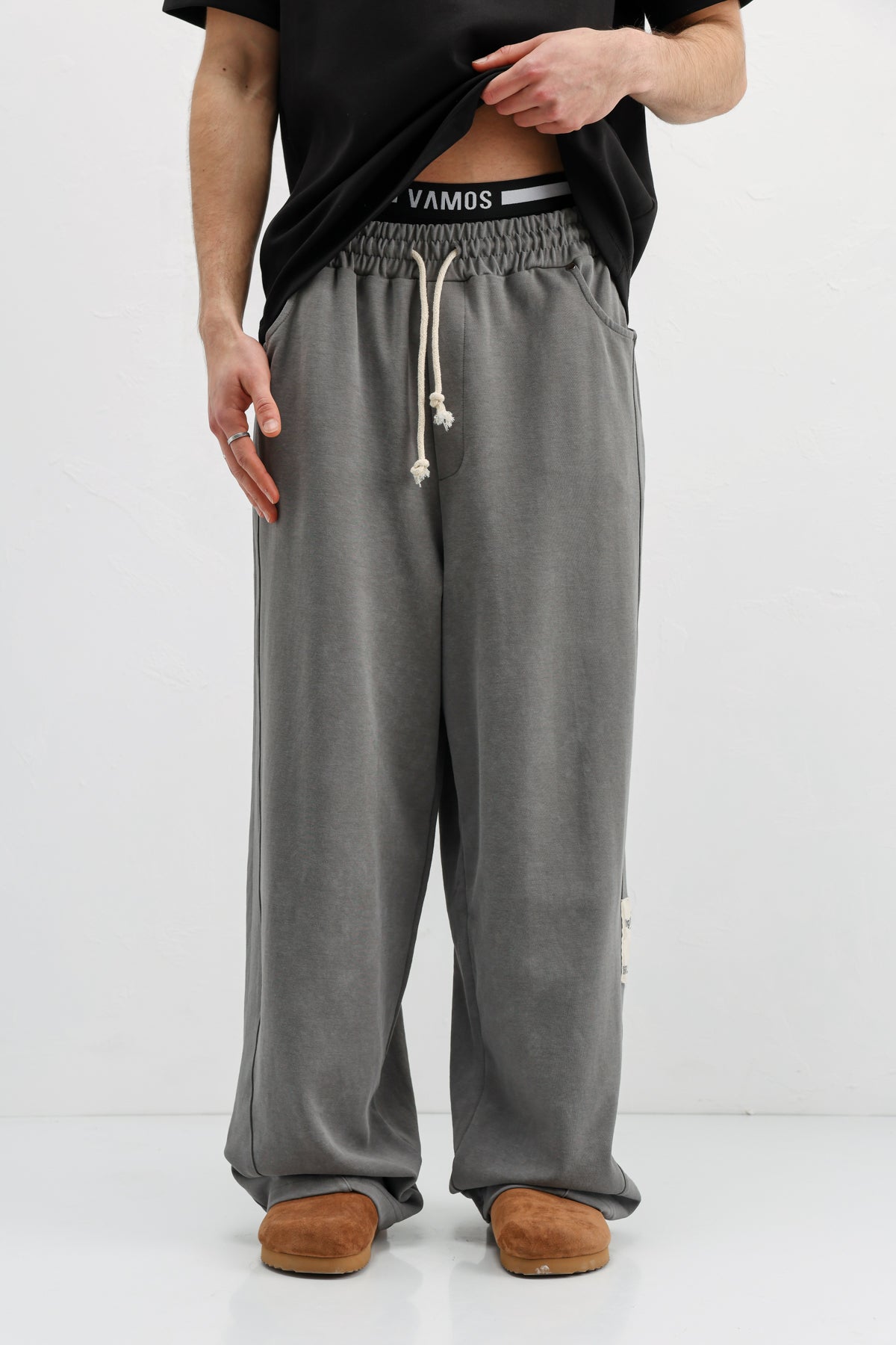 Baggy Fit Eşofman Alt Füme