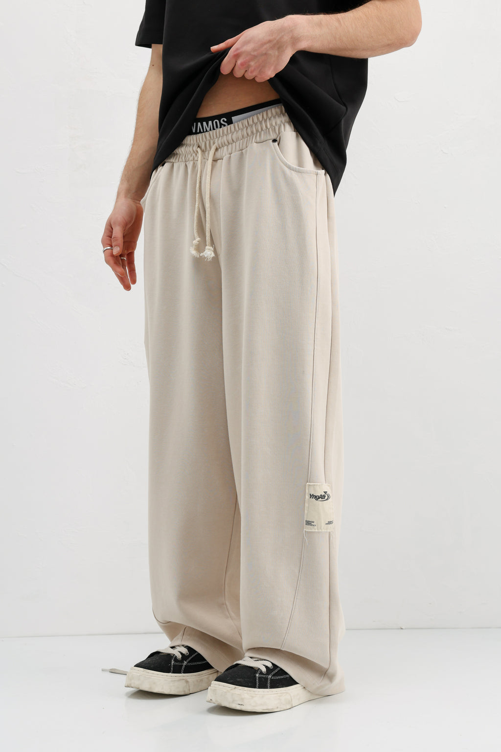 Baggy Fit Eşofman Alt Taş