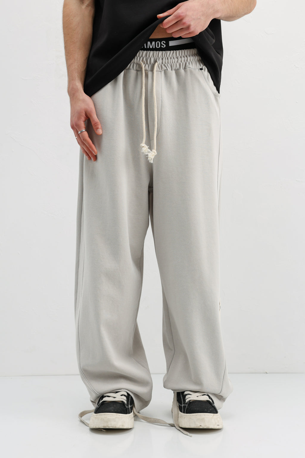 Baggy Fit Eşofman Alt Buz Gri
