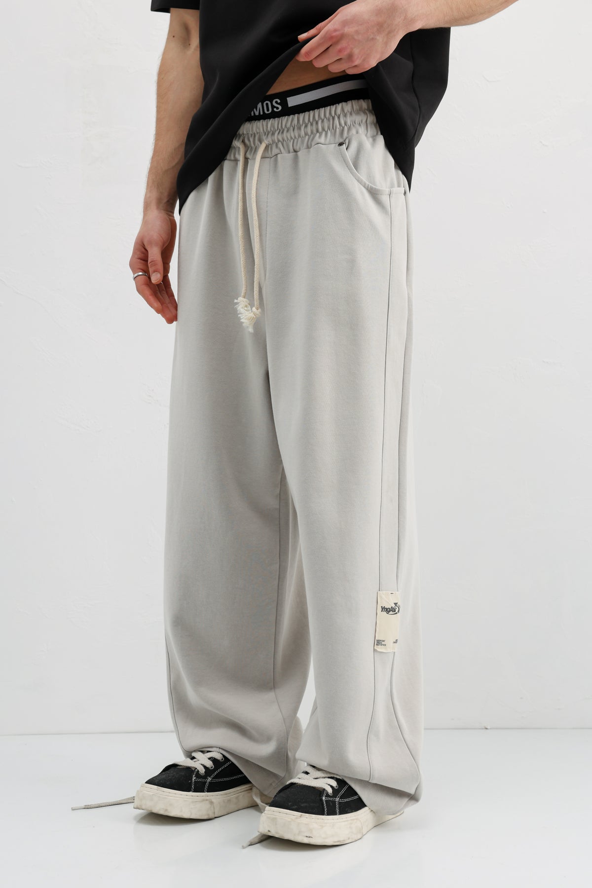 Baggy Fit Eşofman Alt Buz Gri