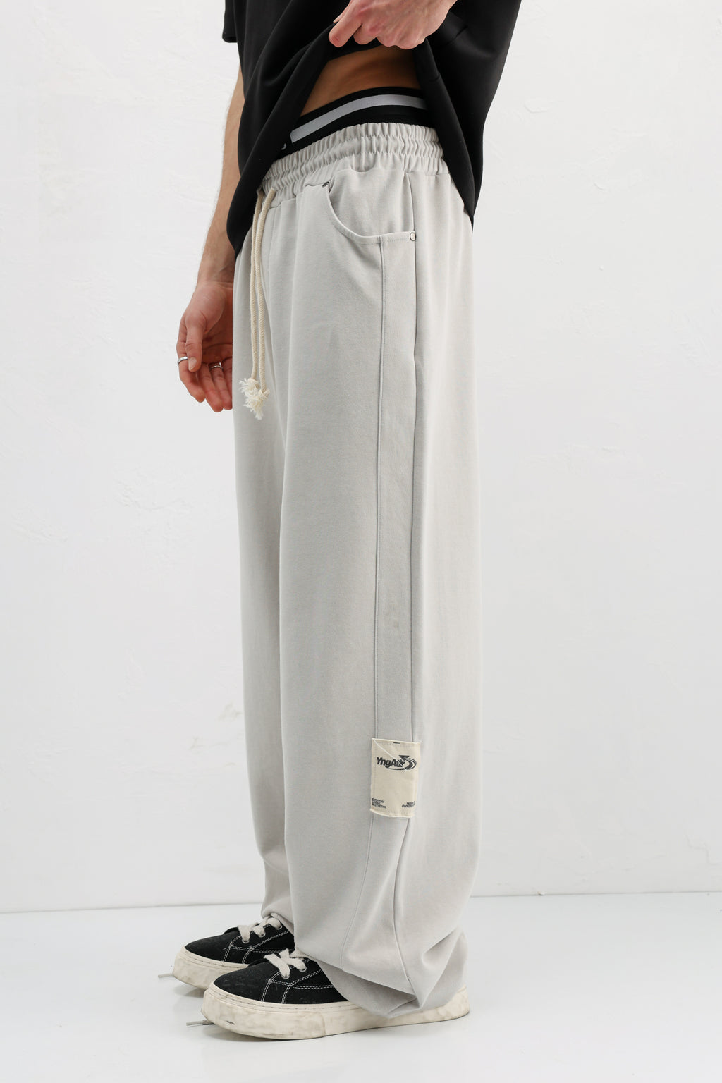Baggy Fit Eşofman Alt Buz Gri