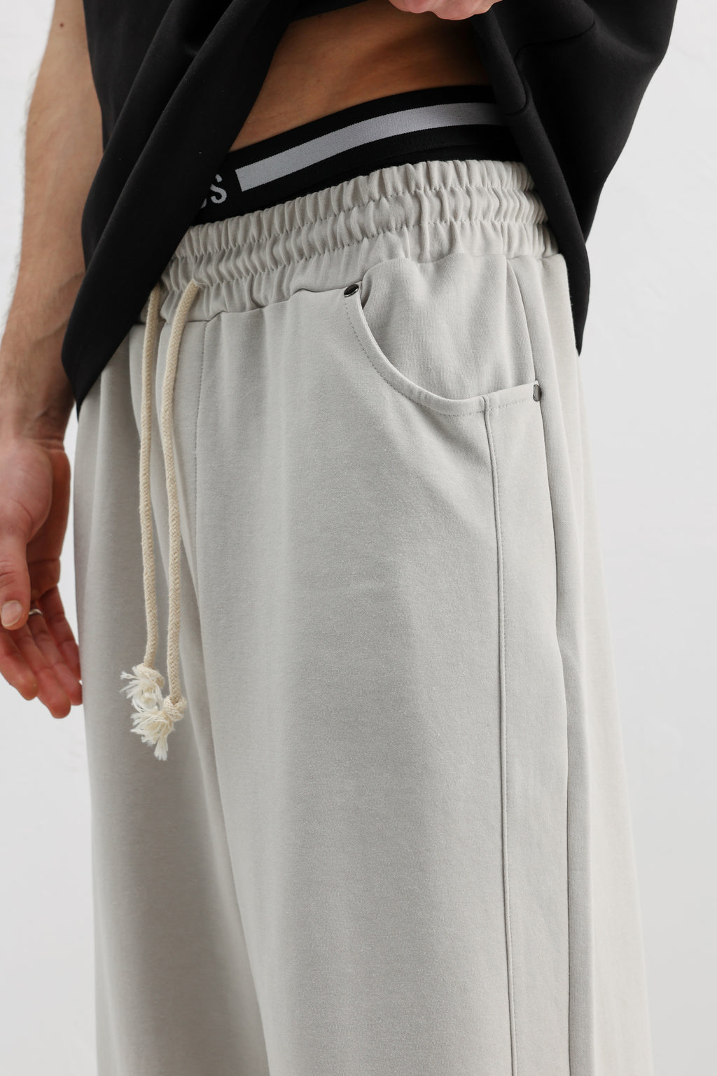Baggy Fit Eşofman Alt Buz Gri