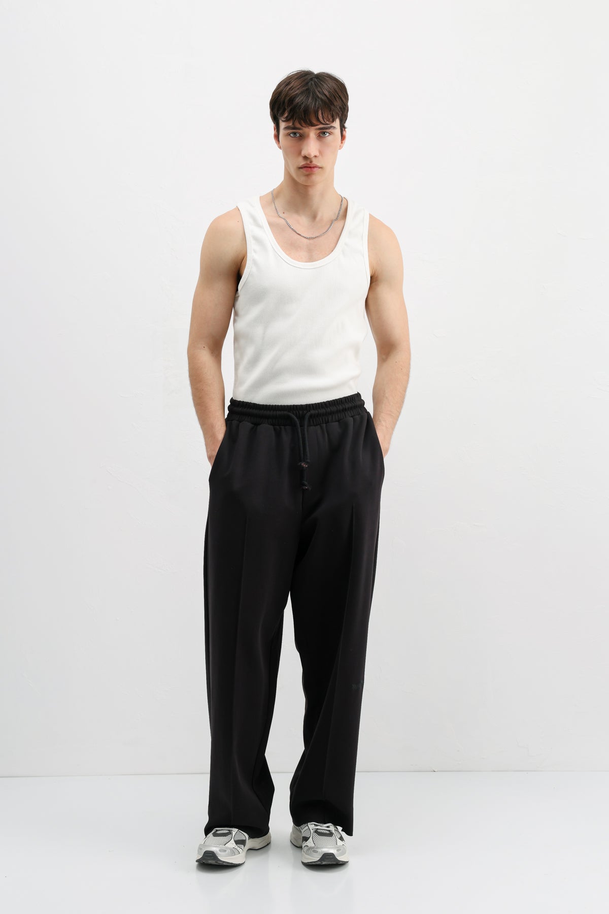 Baggy Fit Eşofman Alt Siyah