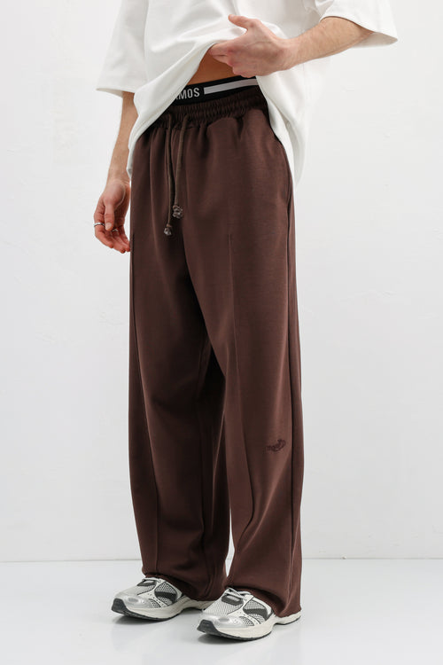 Baggy Fit Eşofman Alt Kahve