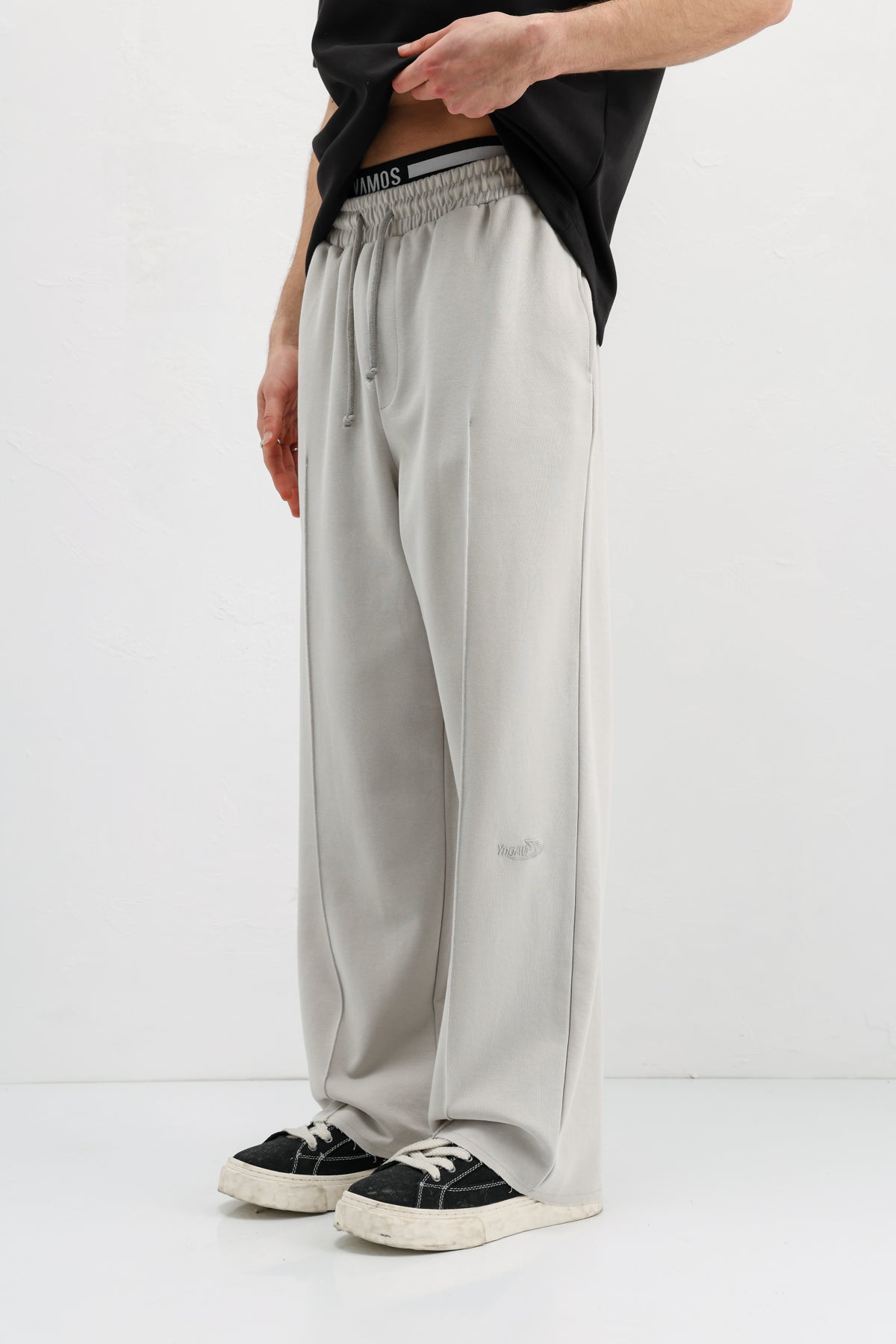 Baggy Fit Eşofman Alt Buz Gri
