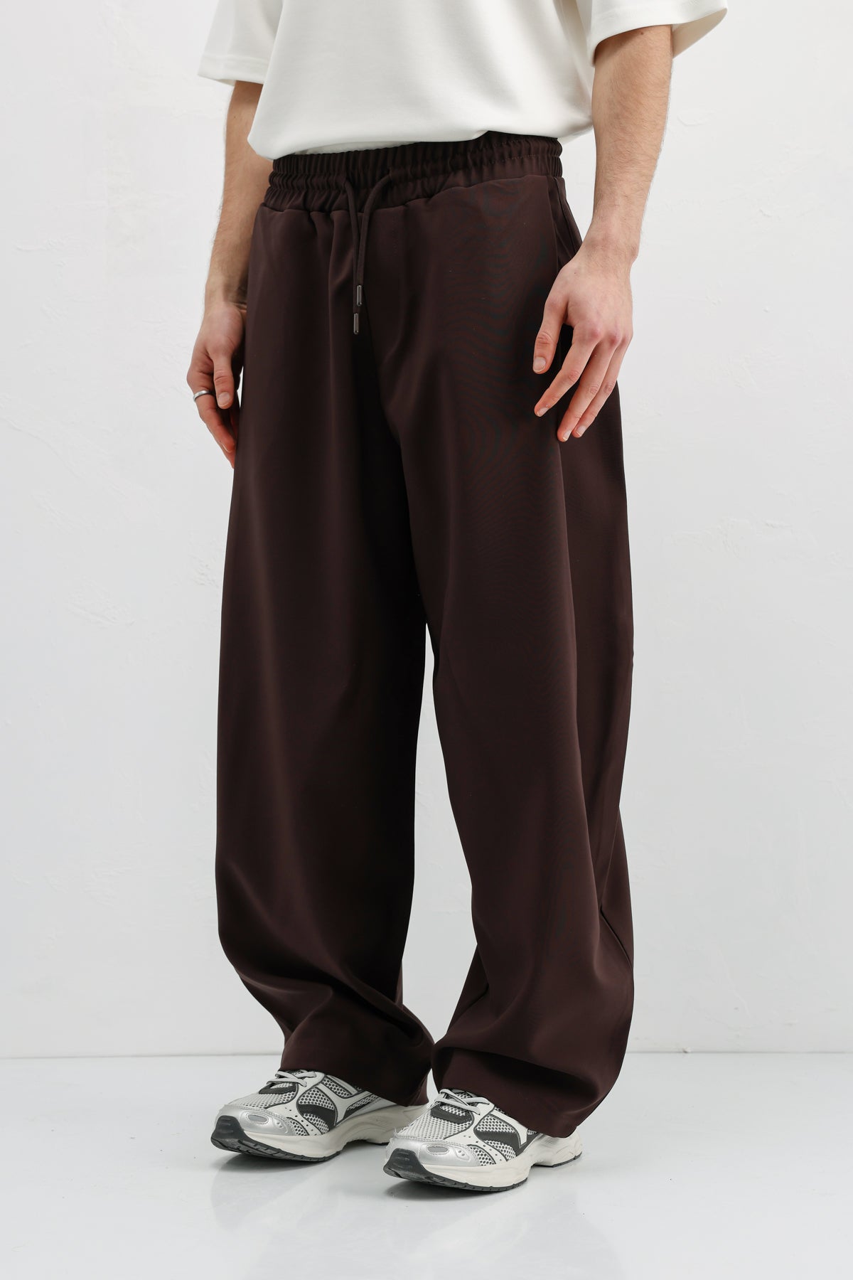 Balloon Fit Pantolon Koyu Kahve