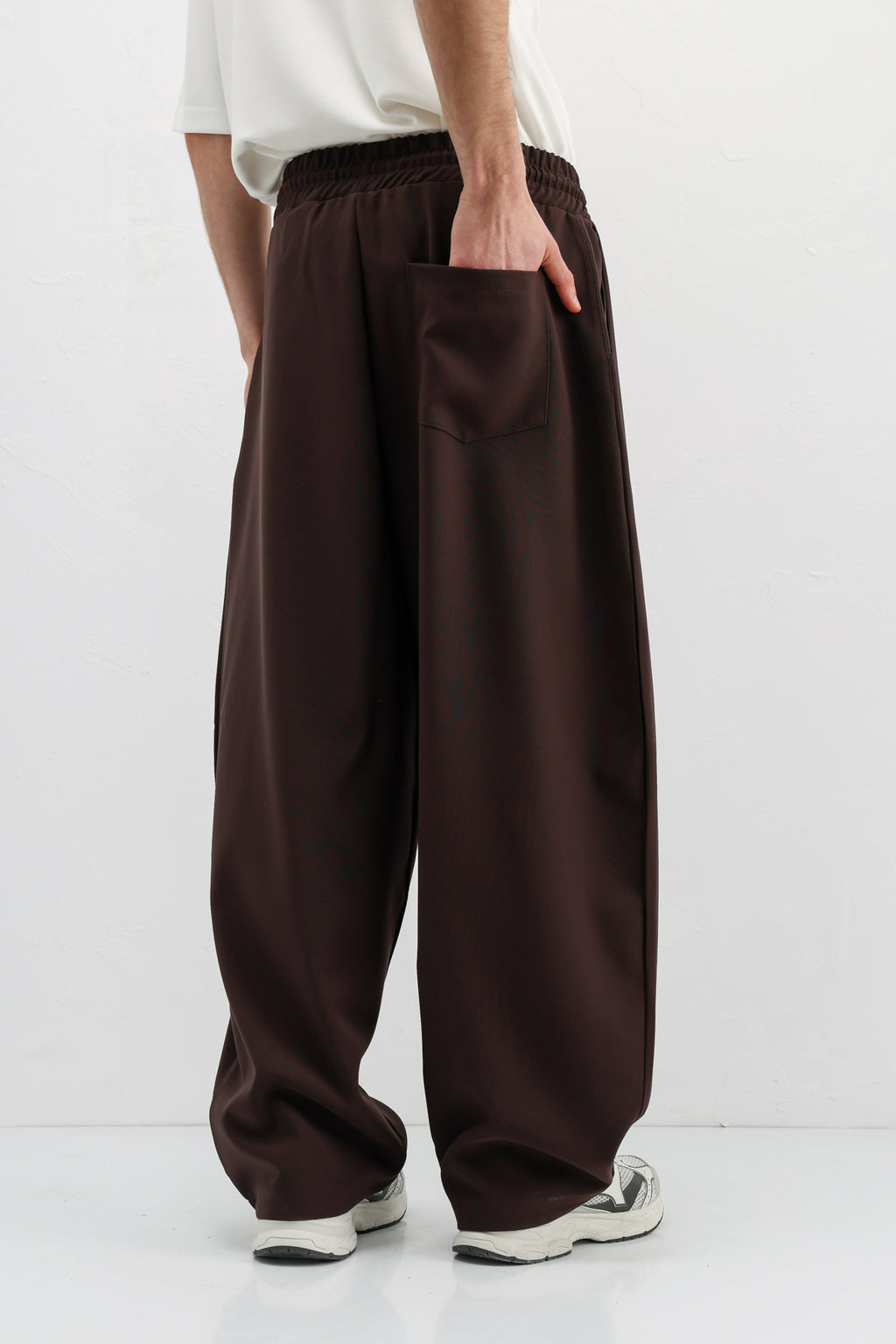 Balloon Fit Pantolon Koyu Kahve
