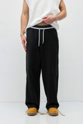 Bağcıklı Baggy Fit Eşofman Alt Siyah