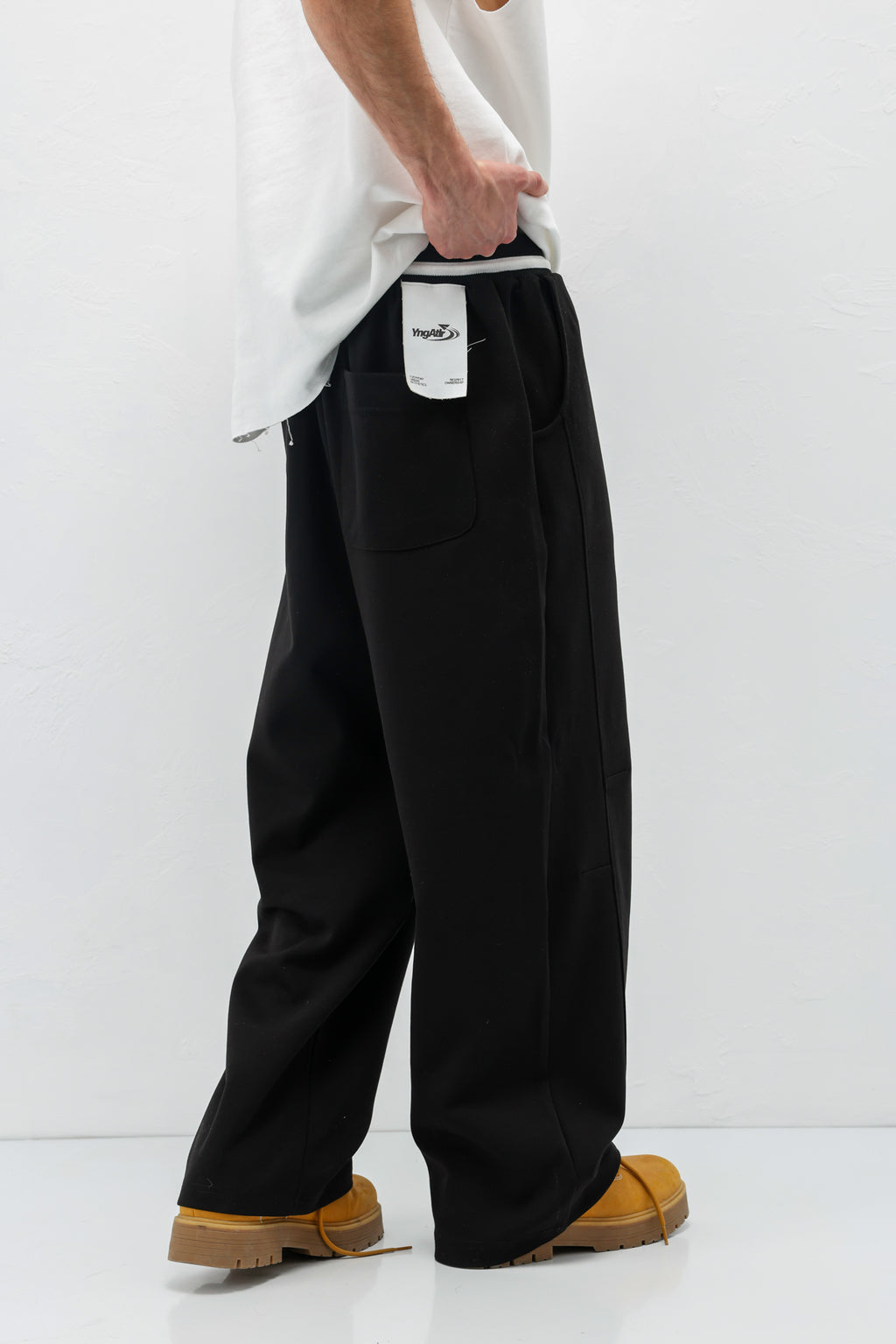 Bağcıklı Baggy Fit Eşofman Alt Siyah