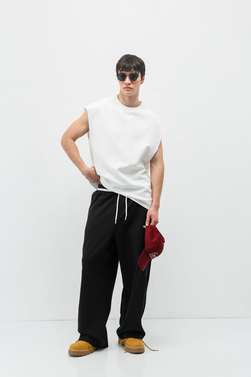 Bağcıklı Baggy Fit Eşofman Alt Siyah