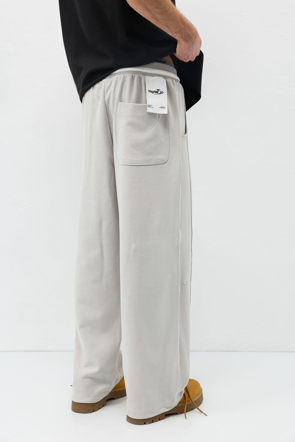 Bağcıklı Baggy Fit Eşofman Alt Buz Gri