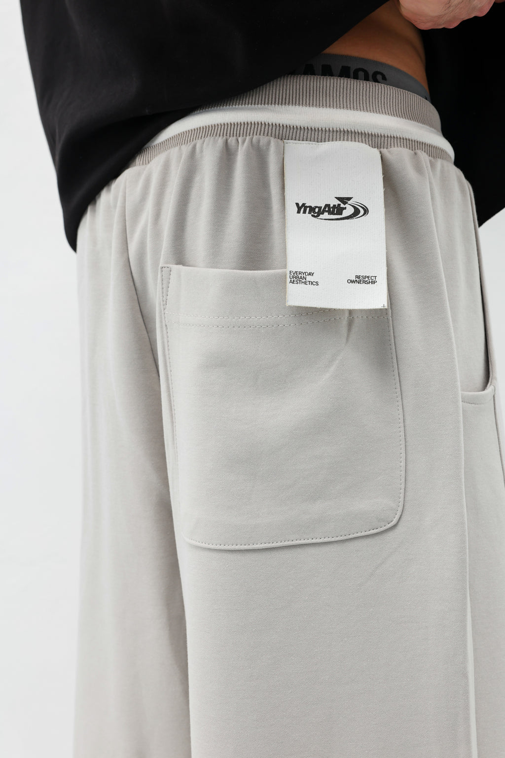 Bağcıklı Baggy Fit Eşofman Alt Buz Gri