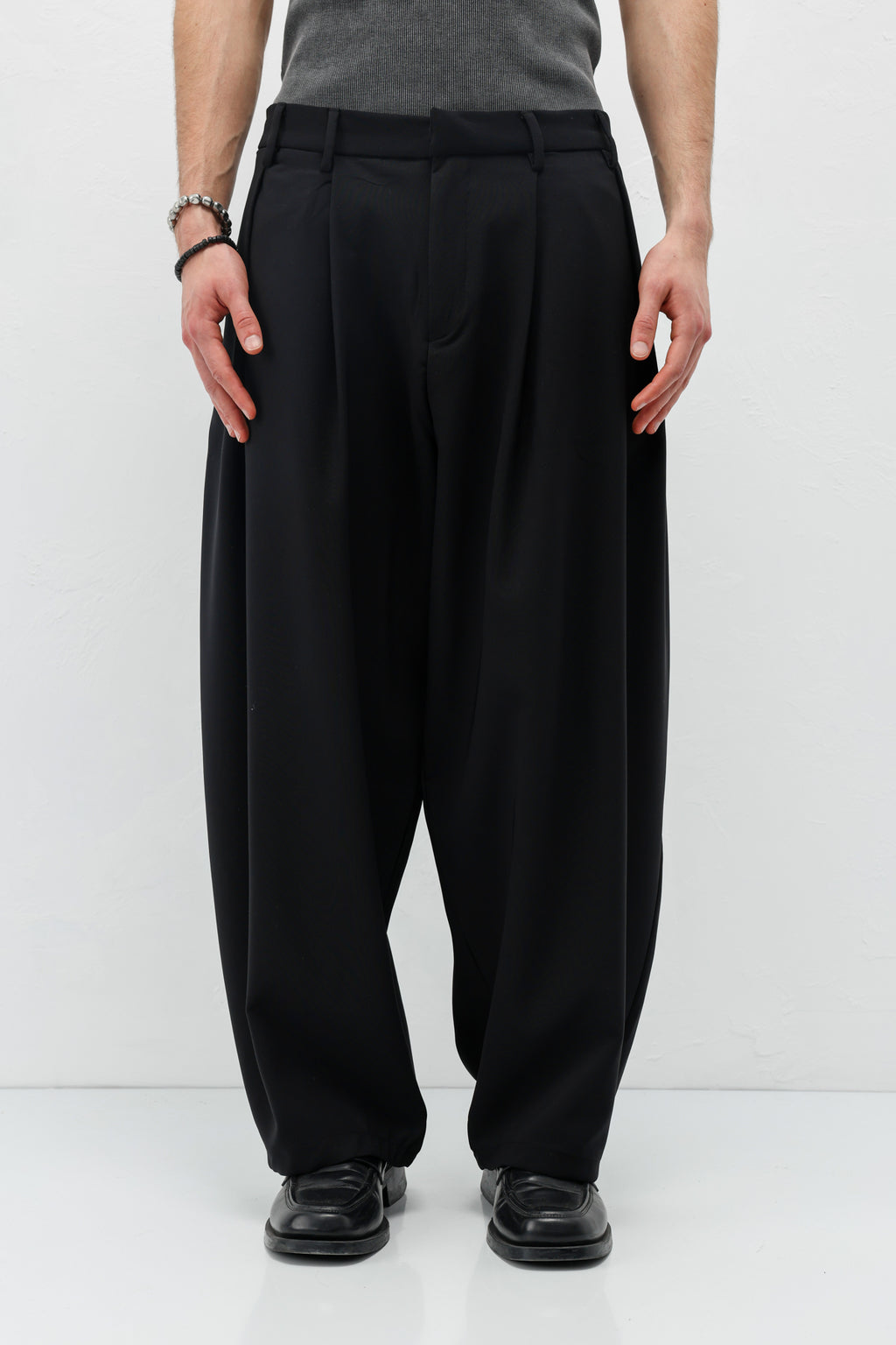 Barrel Fit Tailored Pantolon Siyah