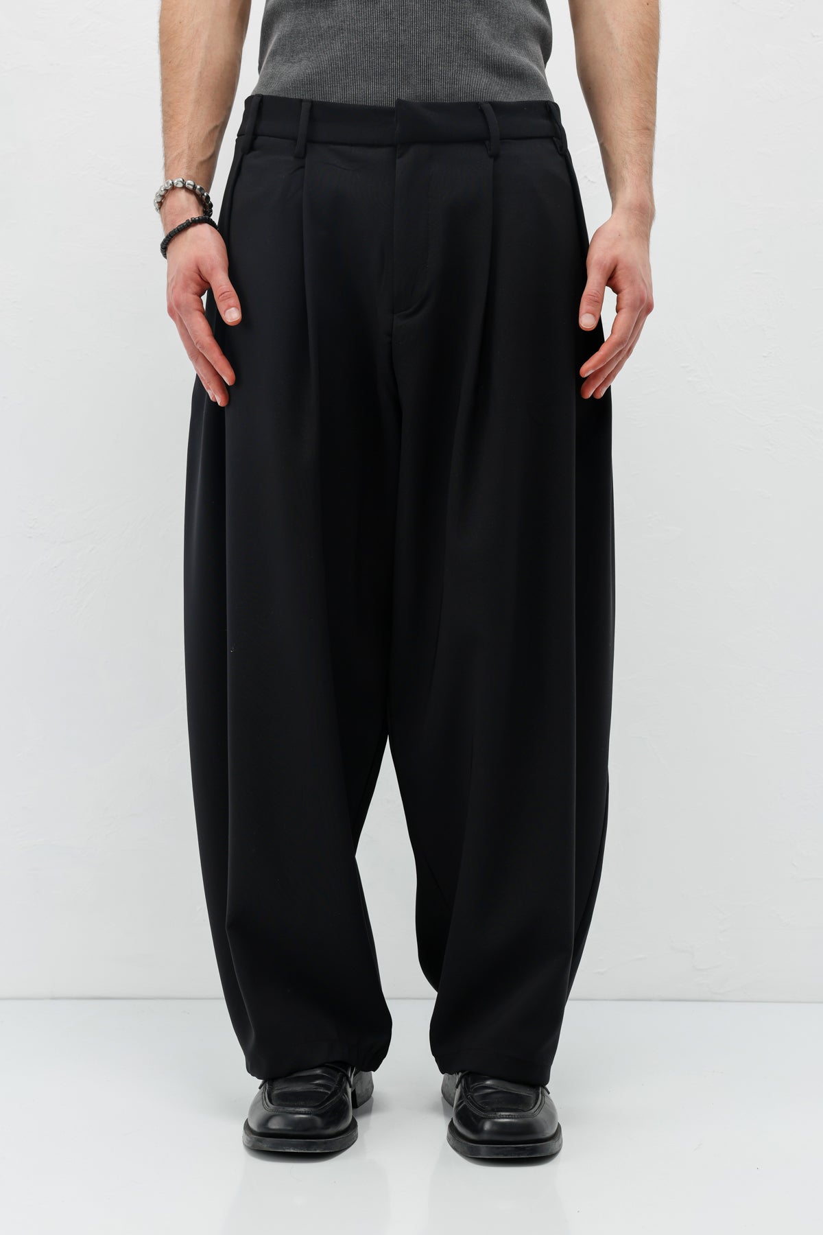 Barrel Fit Tailored Pantolon Siyah