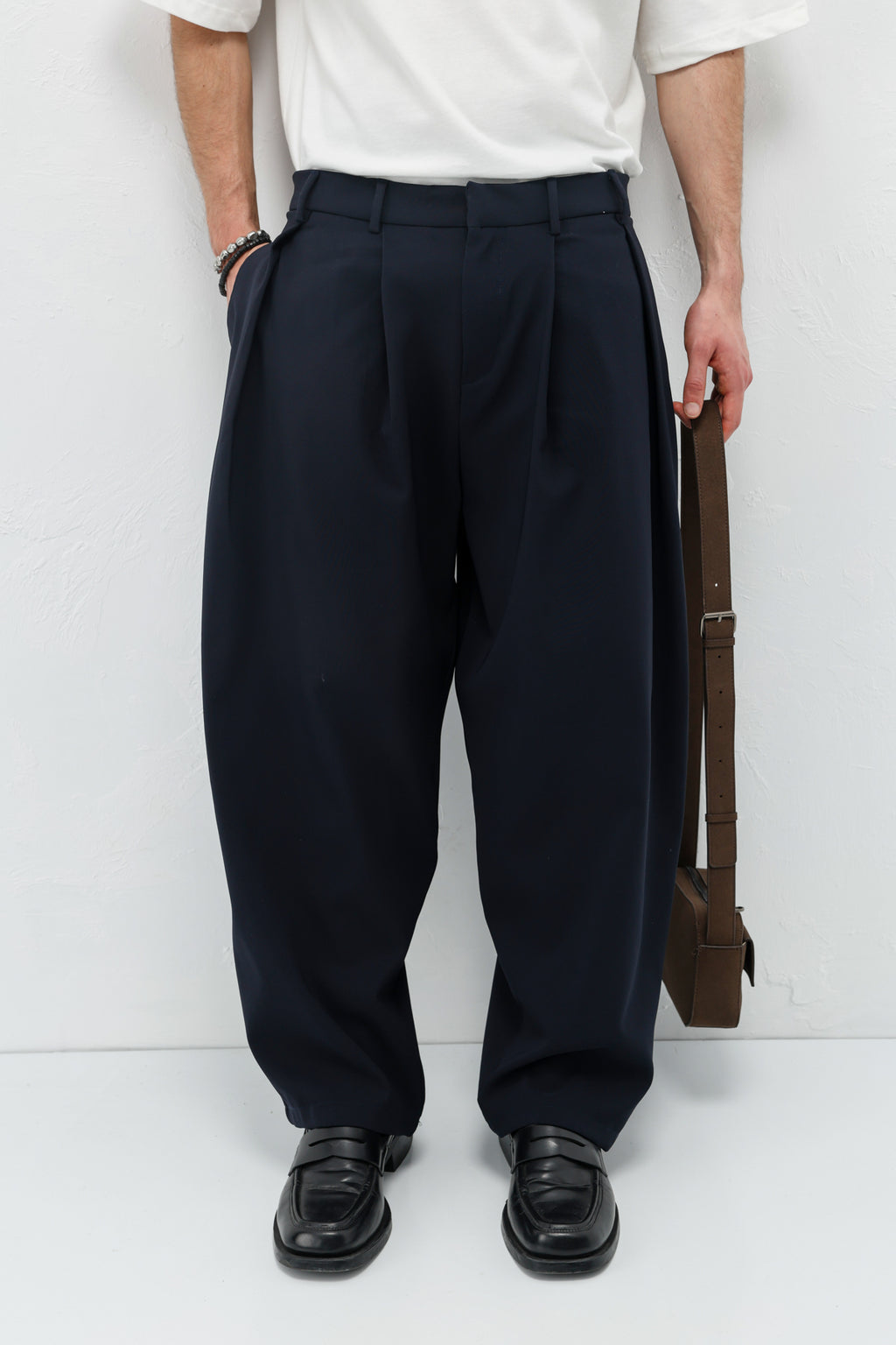 Barrel Fit Tailored Pantolon Lacivert