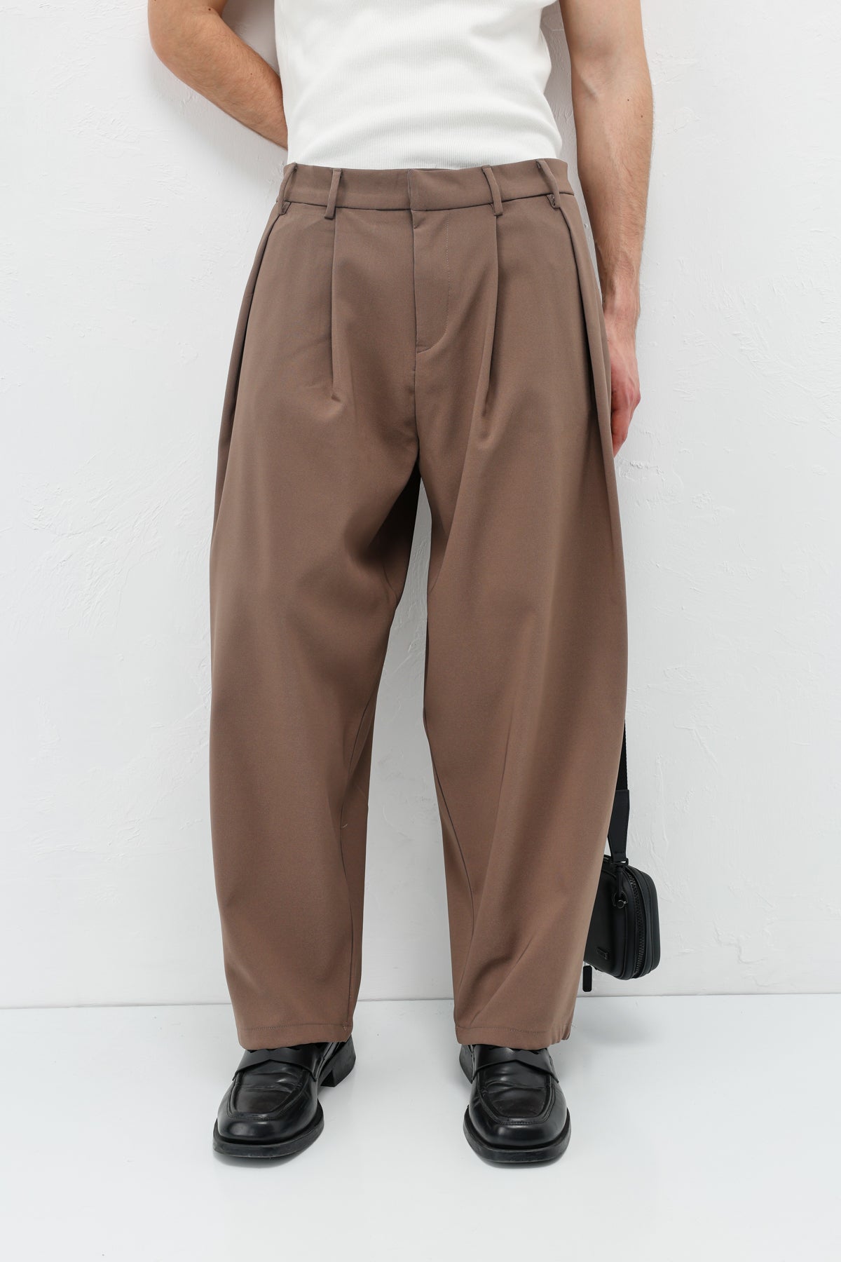 Barrel Fit Tailored Pantolon Vizon
