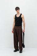 Barrel Fit Tailored Pantolon Kahve
