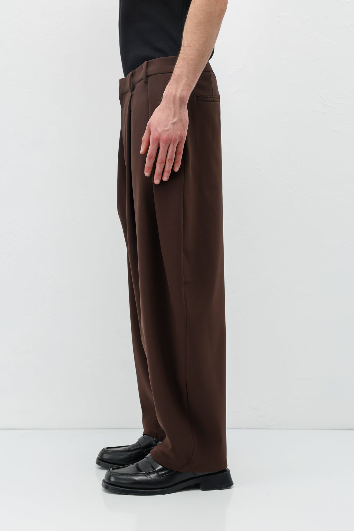 Barrel Fit Tailored Pantolon Kahve