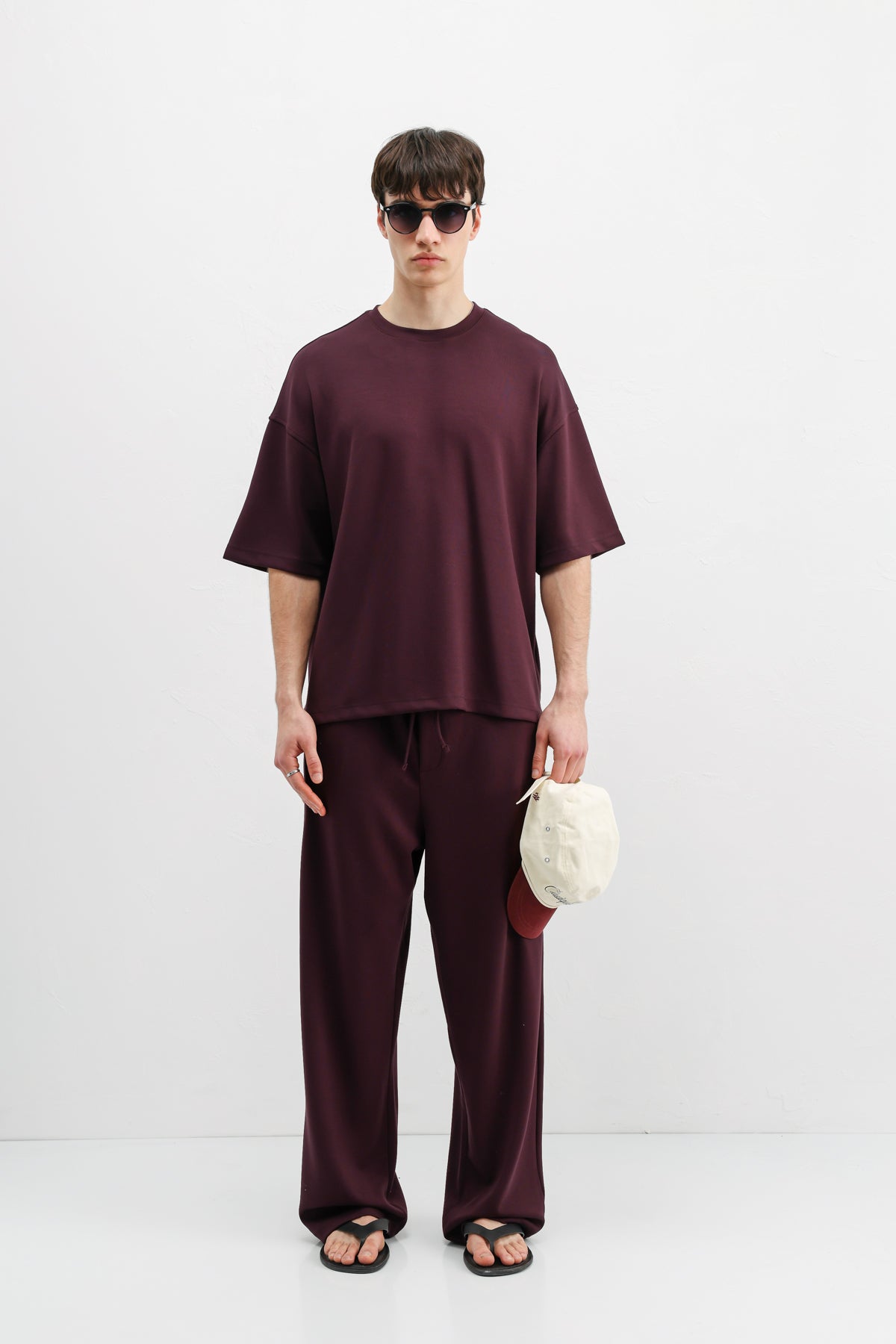 Modal Karışımlı Baggy Eşofman Alt Mürdüm