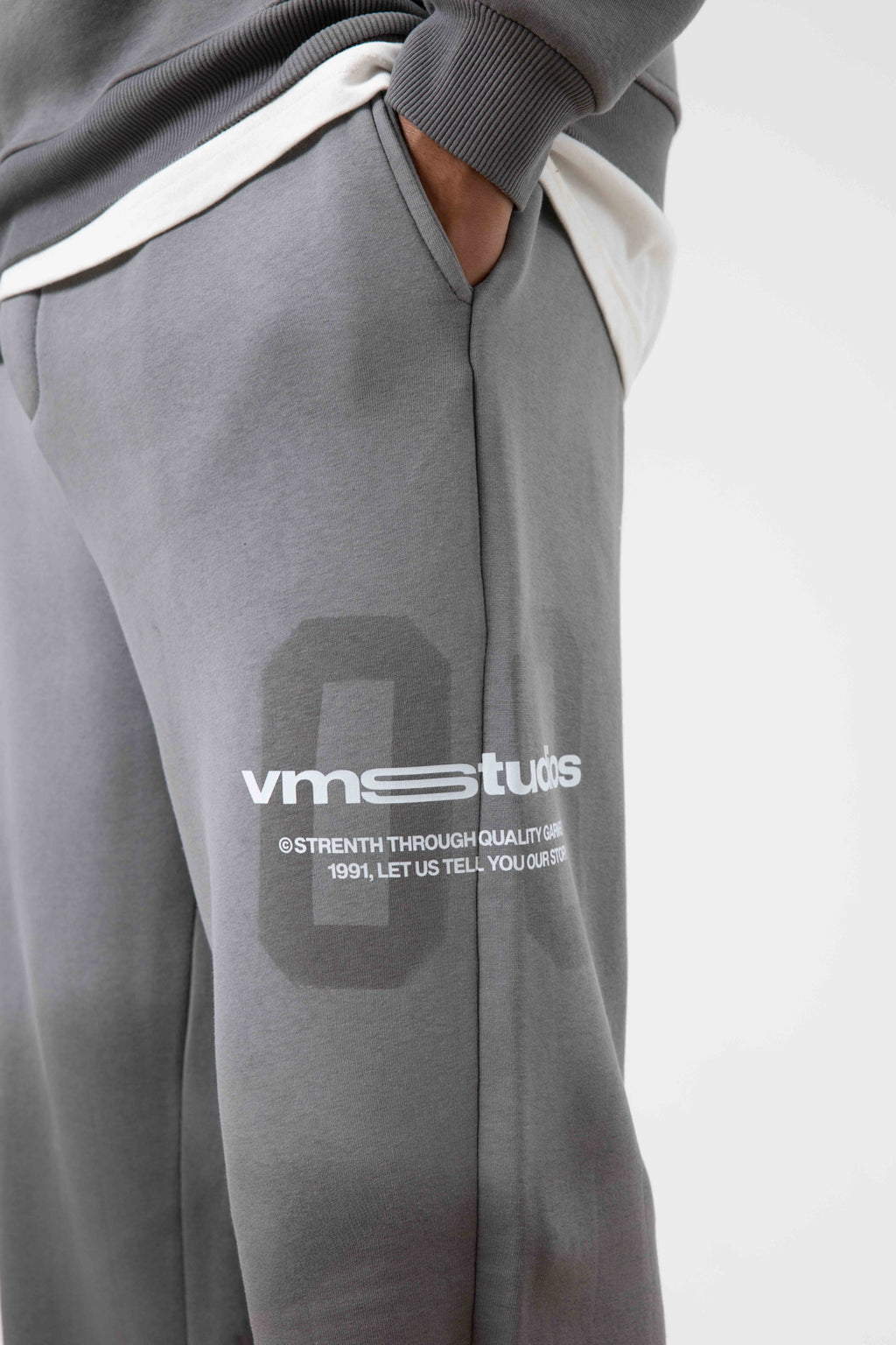 Oversize Baskılı Eşofman Takım Füme