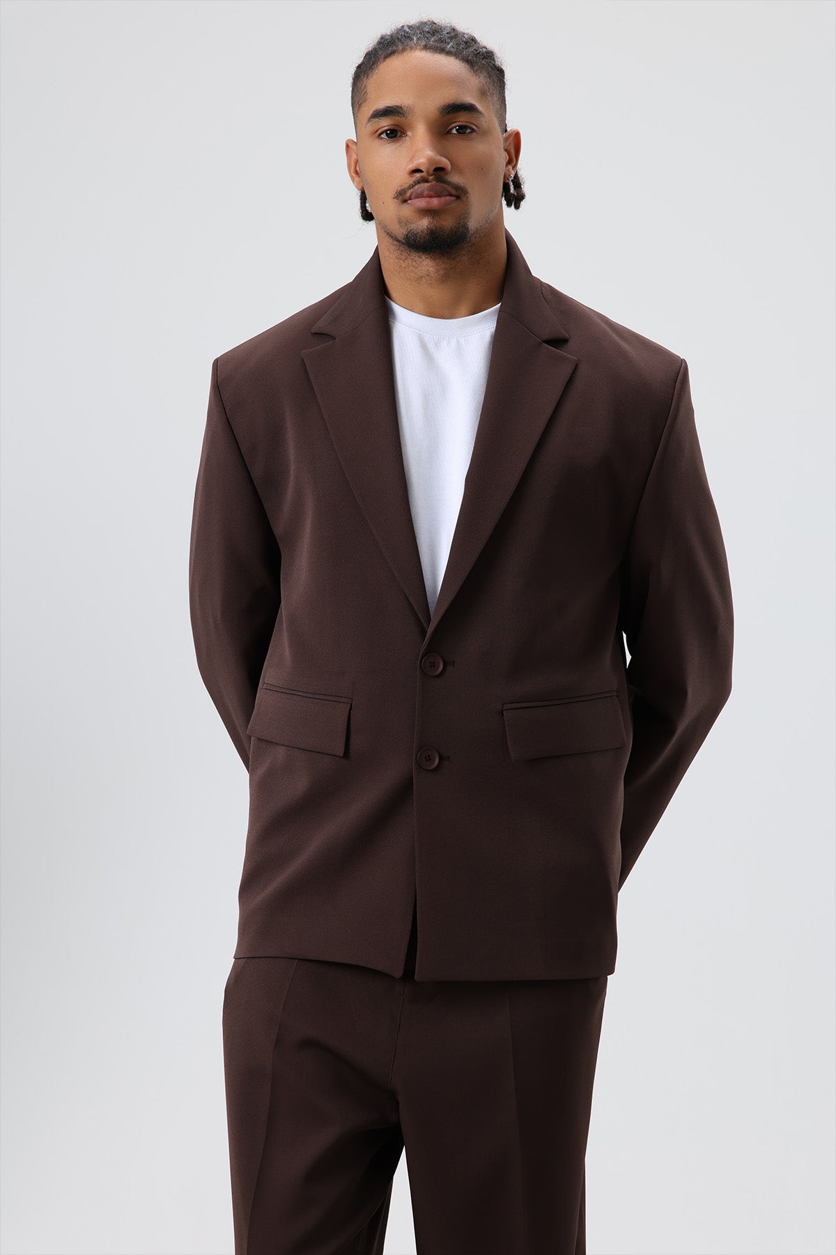 Oversize  Takım Elbise Koyu Kahve