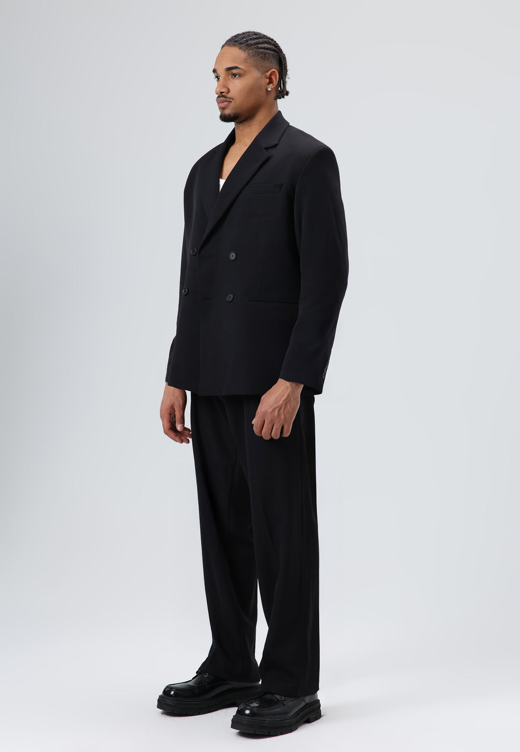 Oversize Kruvaze Takım Elbise Siyah